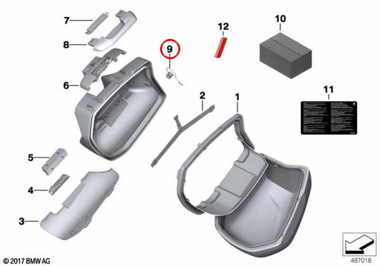 Striscia di fissaggio OEM 77418549204 per custodia da strada su moto BMW F800GT, R1200R, S1000XR, F900XR... e altro ancora. BMW Motorrad originale.