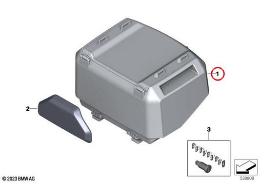 Top case Vario posteriore nero 28-36 l OEM 77435B51B35 per moto BMW R 1300 GS (KA1). Originale BMW Motorrad.