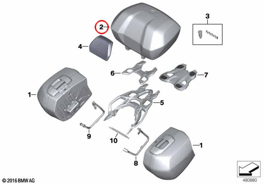 Topcase 49L OEM 77439829378 für Motorräder BMW R 1200 GS, R 1250 GS, S 1000 XR ... und mehr. Originaler BMW Motorrad.