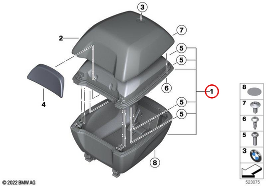 Topcase 30L OEM 77439829379 for BMW motorcycles R 1200 R, R 1250 R, S 1000 XR, F 900 R, C 400 GT... and more. Original BMW Motorrad.