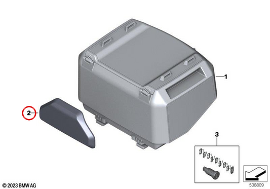 Cuscino posteriore nero per top case Vario OEM 77441541704 per moto BMW R 1300 GS (KA1) Original BMW Motorrad