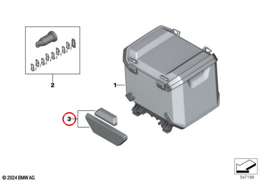 Topcase-Heckkissen OEM 77441541705 für BMW R1300GS, R1300GS Adventure. Original BMW Motorrad.