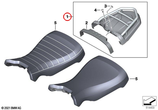 Edelstahl-Heckgepäckträger-Satz OEM 77448394221 für BMW R nineT, R nineT Pure, R nineT Scrambler, R nineT Urban G/S und mehr. Original BMW Motorrad