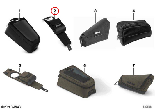 Bolsa sobredepósito pequena preta OEM 77452471305 para motos BMW R18, R18 Classic, R18 Roctane… e mais. Original BMW Motorrad