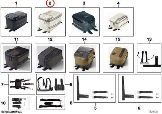 Bolsa sobredepósito grande Urban blanca/naranja OEM 77455A3C3D7 para motos BMW R 1300 GS, R 1250 GS, R 1250 GS Adventure, F 900 GS, F 850 GS, F 750 GS, G 310 GS... y más. Original BMW Motorrad.