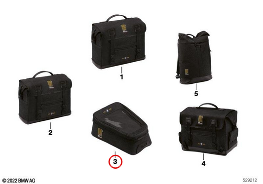 Tank bag 100 Years Edition black 7 l OEM 77455A5CCC9 for BMW Motorrad R 18, R 18 Classic, R 18 Roctane... Original BMW Motorrad.