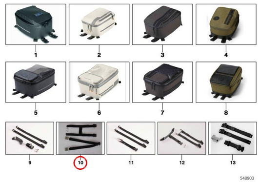 Verbindung für Tanktasche OEM 77455A69C32 für BMW R 12 nineT, R 12 nineT A2, R 12 Original BMW Motorrad