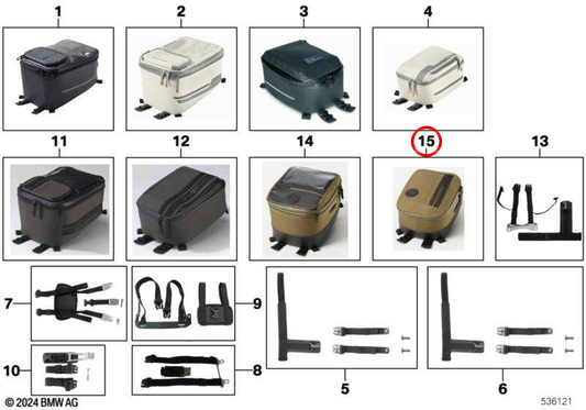 Petite sacoche réservoir Soulfuel verte/noire OEM 77455A756E5 pour motos BMW R 1300 GS, R 1250 GS, R 1250 RT, R nineT, S 1000 XR, F 900 GS, G 310 GS... et plus. Original BMW Motorrad
