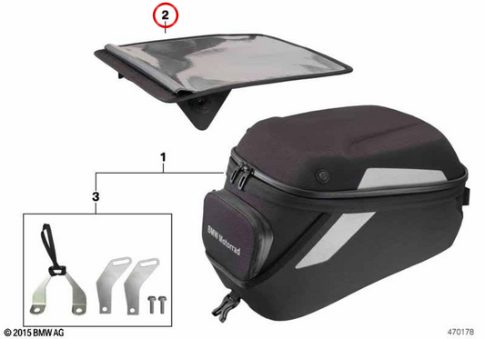 Tankrucksack mit Kartenfach OEM 77458561547 für BMW Motorrad S 1000 XR (K49). Original BMW Motorrad.
