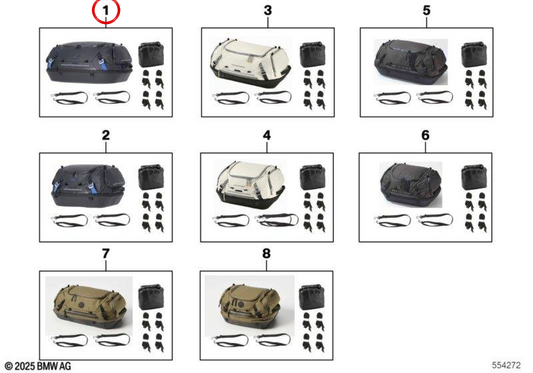 Bolsa trasera Black Collection OEM 77495A0E757 para motos BMW R 1300 GS, R 1250 GS, K 1600 GT, F 850 GS, C 650 GT... y más. Original BMW Motorrad.