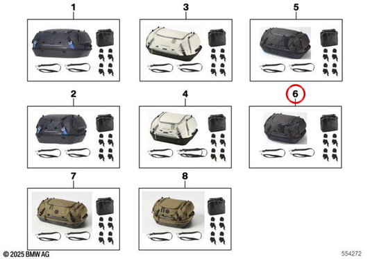 Bolsa trasera Adventure pequeña oliva/negro OEM 77495A503C0 para motos BMW R 1300 GS, R 1250 GS, R 1250 RT, S 1000 XR, F 900 XR, K 1600 GT… y más. Original BMW Motorrad.