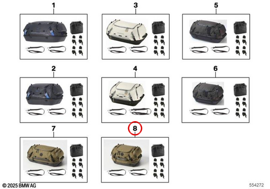 Petit sac arrière Soulfuel vert/noir OEM 77495A757A3 pour motos BMW R 1300 GS, R 1250 GS, R 1250 RT, S 1000 XR, F 900 XR, C 400 GT, G 310 GS... et plus. Original BMW Motorrad