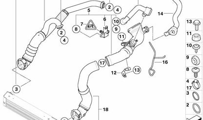 Tubo de descarga OEM 13717600025 para BMW Serie 1 F20, Serie 2 F22, Serie 3 F30, F31, Serie 4 F32, F33, X1 F48, X2 F39. Original BMW.
