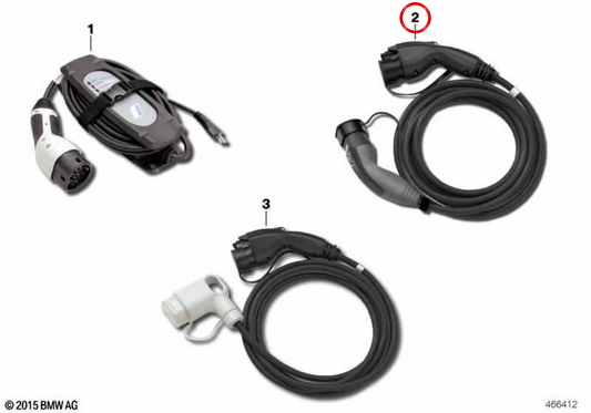 Fast AC charging cable Type 2 16 A OEM 77508560644 for BMW C evolution K17 (2013-2020). Original BMW Motorrad.