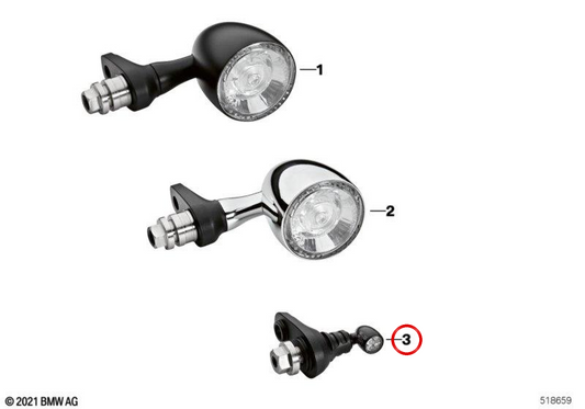 Combination of mini-LED indicator and taillight OEM 77515A1A1B2 for BMW R18, R18 Classic motorcycles. Original BMW Motorrad.