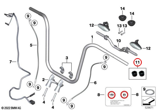 OEM 77515B3CF00 Chrom-Anziehteilesatz für BMW R 18, R 18 Classic, R 18 Roctane Motorräder. Original BMW Motorrad.