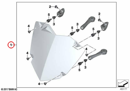 Protetor de farol dianteiro OEM 77518530685 para motos BMW R 1200 GS, R 1250 GS, R 1200 GS Adventure, R 1250 GS Adventure… e mais. Original BMW Motorrad