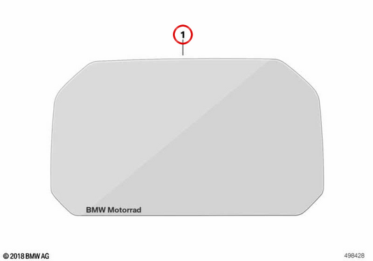 Cristal protector pantalla TFT 6,5" OEM 77525B44EA5 para motos BMW R1200GS, R1250GS, F750GS, F850GS, F900R, F900XR, S1000RR, M1000RR, C400X, C400GT... y más. Original BMW Motorrad.