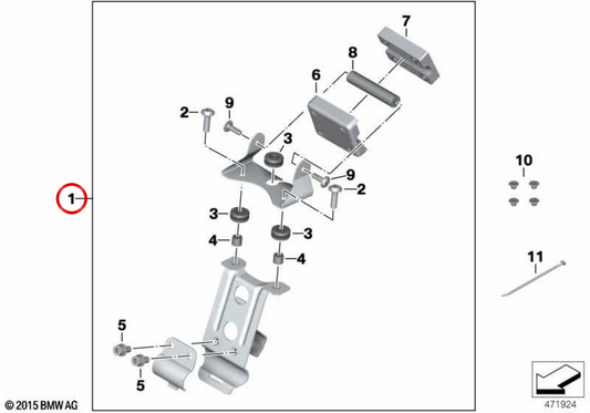 Supporto navigazione OEM 77528356871 per moto BMW C 650 Sport (K18). BMW Motorrad originale.