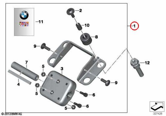 Halterung für Navigation OEM 77528529421 für BMW Motorräder F 800 S, F 800 ST, F 800 GT, F 800 R. Original BMW Motorrad.