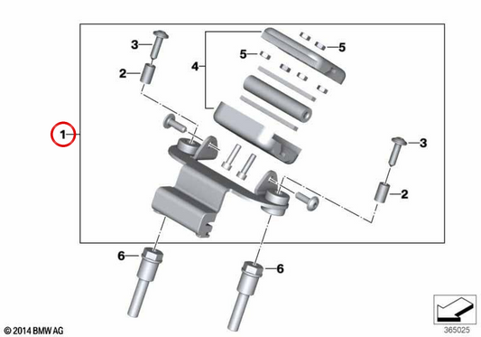 Suporte de montagem do navegador OEM 77528552094 para motocicletas BMW R nineT, R nineT Pure, R nineT Scrambler, R nineT Urban G/S. Originais BMW Motorrad.