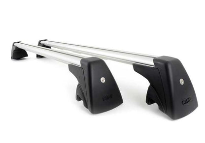 Barras de techo para BMW X1 E84 con railing. OEM 82712338617. Instalación sin herramientas, estructura de aluminio y cierre antirrobo. Compatible con portaesquís, cofres y más. Original BMW.