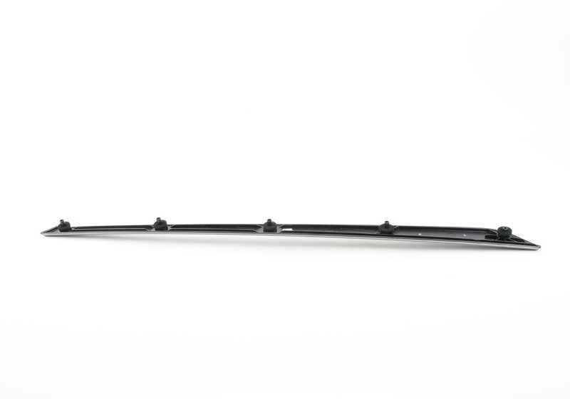 Embellecedor aluminio puerta delantera izquierda OEM 51418044689 para BMW Serie 5 {E60, E60N, E61, E61N}. Acabado cepillado. Original BMW.