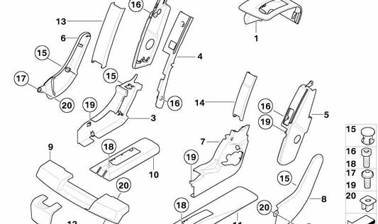 Outer seat cover for BMW E70 (OEM 52207171834). Original BMW