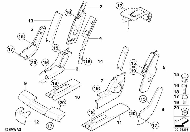 Decorative panel for BMW X5 E70, E70N (OEM 52209120227). Genuine BMW