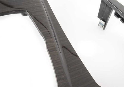 Juego de molduras consola central madera Fineline OEM 51169206377 para BMW F10, F11. Original BMW.