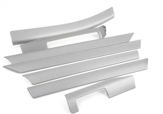 Juego de molduras decorativas en aluminio OEM 51417896090 para BMW E46. Original BMW.
