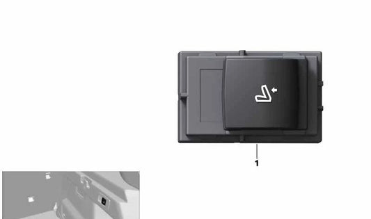 Right Seat Back Remote Unlock Switch for BMW F45, F46, F48 (OEM 61319290729). Original BMW.