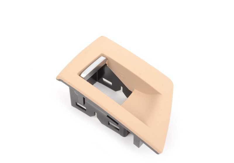 Embellecedor interruptor elevalunas izquierdo OEM 51417225891 para BMW F10, F10N, F11, F11N, F18. Color beige veneciano. Original BMW.