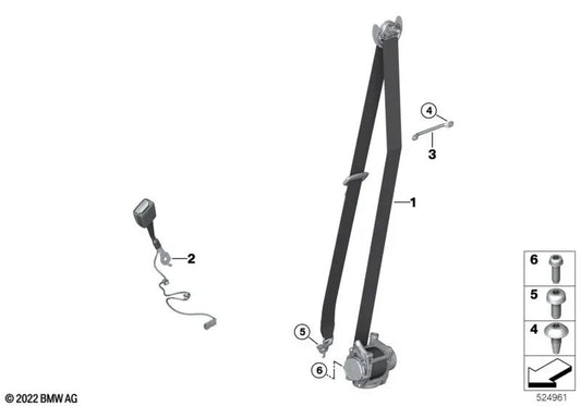 Obergurt è partito per la BMW U06 (OEM 72119493837). BMW originale