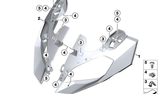 Carenagem dianteira esquerda OEM 46639480189 para BMW Motorrad F 900 XR, F 900 XR A2. Originais BMW Motorrad.