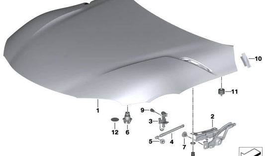 OEME RIGHT FRONT CAPO 41008495966 FOR BMW G29. Original BMW.