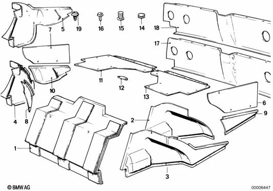 Grapa OEM 51411849576 para BMW Serie 6 E24, 628CSi, 630CS. Original BMW.