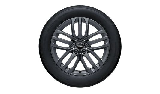 Llanta completa de invierno JCW 18" Frozen Grey OEM 36115B5D016 para MINI Countryman U25 (10/2022 - 03/2025). Original MINI.