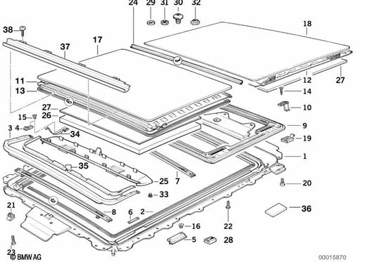Gleitstück for BMW E34 (OEM 54128120565). Genuine BMW