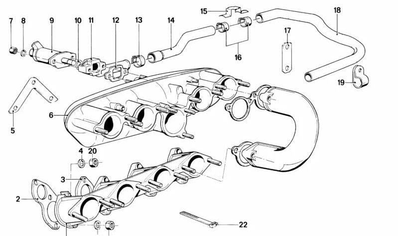 Tubo BMW 3 E21, 5 E12 Series (OEM 11611263364). BMW original