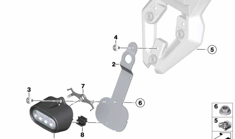 Luz trasera antiniebla LED OEM 63178544589 para motos BMW F750 GS, F850 GS, R1200 RT, R1250 RT... y más. Original BMW Motorrad.