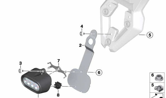 Luz trasera antiniebla LED OEM 63178544589 para motos BMW F750 GS, F850 GS, R1200 RT, R1250 RT... y más. Original BMW Motorrad.