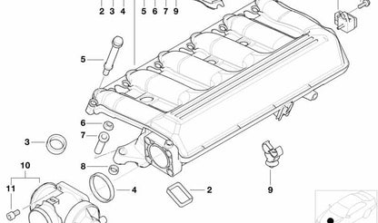 Conducto de admisión OEM 11617792019 para BMW E46 330d, E39 530d, E38 730d, E53 X5 3.0d. Compatible con motores M57. Original BMW.