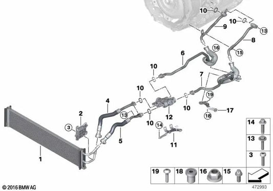 Thermostatunterstützung für BMW F90, G30, G11, G12, G12N (OEM 17228624268). Original BMW.