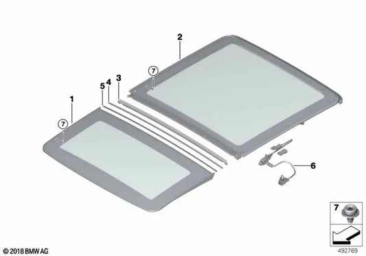 Tampa de vidro traseiro iluminada para BMW X7 G07, G07N (OEM 54105A0C758). BMW originais.