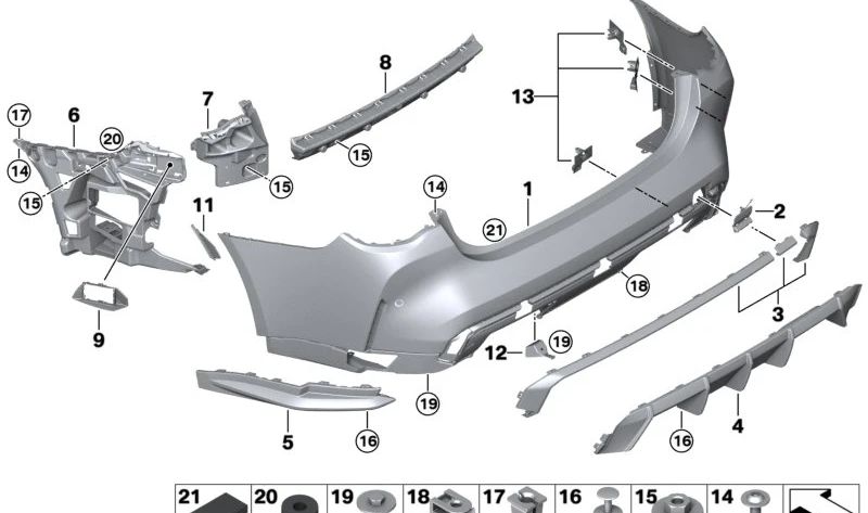 Left suction funnel for BMW 4 Series G82, G82N, G83, G83N (OEM 51128082367). Original BMW