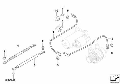 Cable Generador-Arrancador para BMW Serie 5 E39 (OEM 12427503505). Original BMW