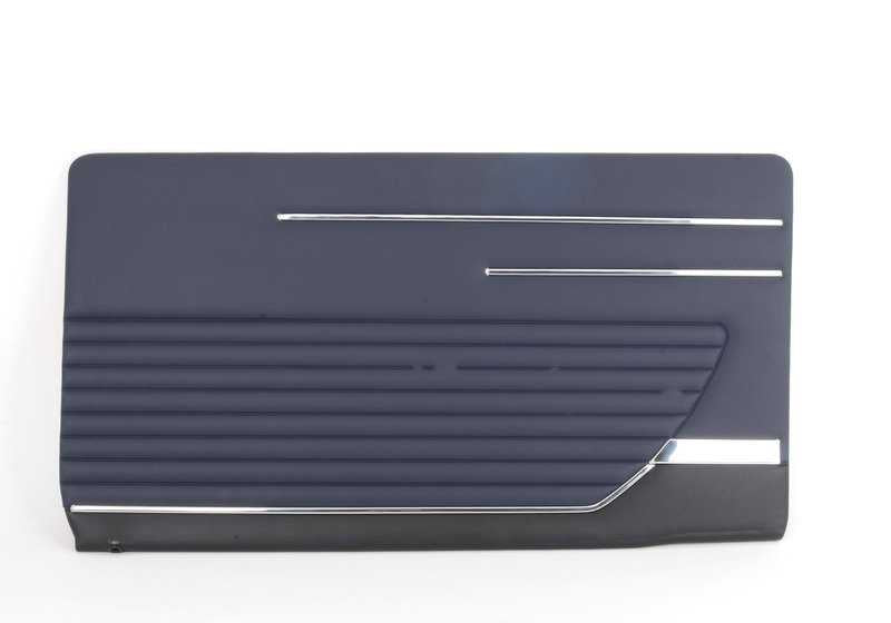 Panel interior de puerta derecha OEM 51411816860 para BMW E30 (todas las versiones de carrocería). Color azul marino/negro. Repuesto original BMW.