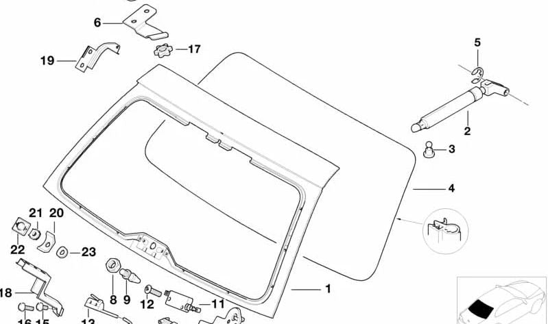 Soporte inferior de puerta OEM 51248212052 para BMW E39. Original BMW.