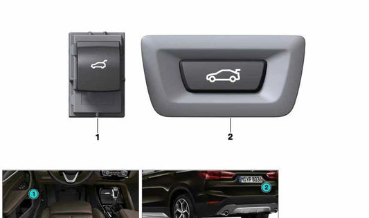 OEM trunk opening switch 61319299447 for BMW F45, F46, F48, F39. Original BMW.
